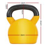 Everfit 20kg Kettlebell Set Weightlifting Bench Dumbbells Kettle Bell Gym Home - Image 2