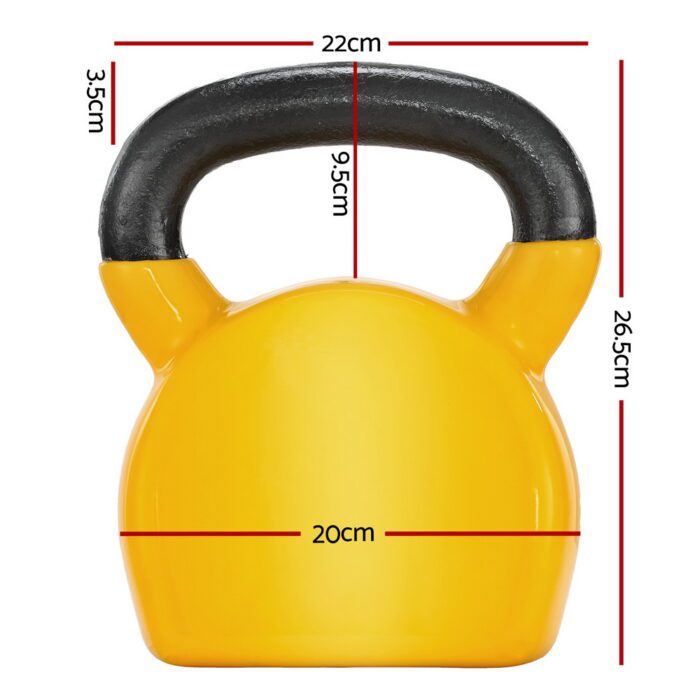 Everfit 20kg Kettlebell Set Weightlifting Bench Dumbbells Kettle Bell Gym Home - Image 2