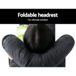 Artiss Floor Lounge Sofa With Armrest Flocking Fabric Charcoal - Image 5