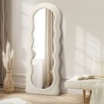 Oikiture Full Length Mirror 160cm Boucle Frame Floor Mirror - Image 8
