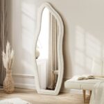 Oikiture Full Length Mirror Boucle Dressing Wall Mounted 160cm - Image 3