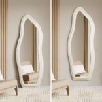 Oikiture Full Length Mirror Boucle Dressing Wall Mounted 160cm - Image 7