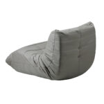 Oikiture 2X Floor Sofa Lounge Caterpillar Couch Single Pouffe Grey - Image 4