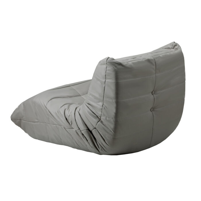 Oikiture 2X Floor Sofa Lounge Caterpillar Couch Single Pouffe Grey - Image 4