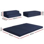 Giselle Foldable Mattress Folding Foam Mattresses Portable Floor Mat Blue Double - Image 2