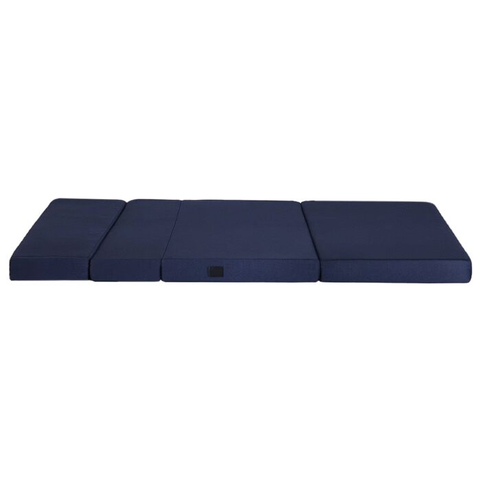 Giselle Foldable Mattress Folding Foam Mattresses Portable Floor Mat Blue Double - Image 3