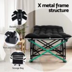 Artiss Folding Bed With Mattress Heavy Duty Black 185CM - Image 4