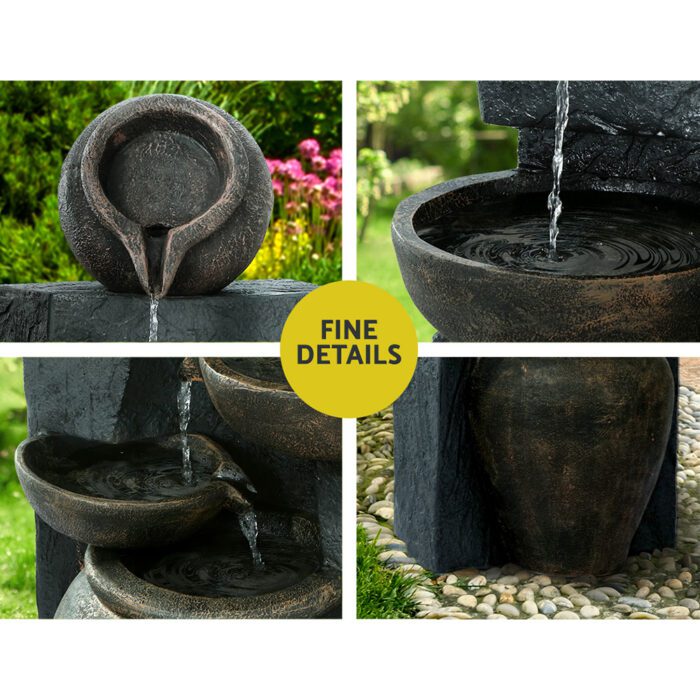 Gardeon Solar Water Feature Cascading Fountain 5 Tiered Bowl Bird Bath 99CM - Image 4