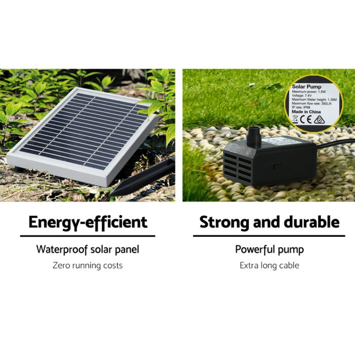 Gardeon Solar Water Feature Cascading Fountain 5 Tiered Bowl Bird Bath 99CM - Image 5