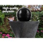 Gardeon Solar Water Feature Twisted Fountain LED Light Bird Bath 85CM Black - Image 3