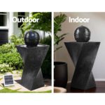 Gardeon Solar Water Feature Twisted Fountain LED Light Bird Bath 85CM Black - Image 4