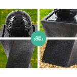 Gardeon Solar Water Feature Twisted Fountain LED Light Bird Bath 85CM Black - Image 5