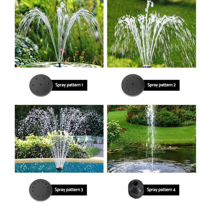 Gardeon Solar Pond Pump Submersible Water Fountain with Battery Kit LED Lights 4.3FT - Image 6