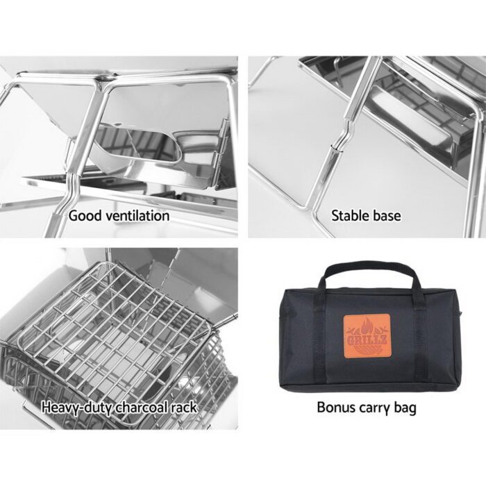 Grillz Fire Pit BBQ Grill with Carry Bag Portable - Image 6