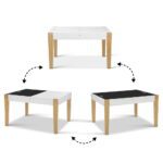 Keezi 3PCS Kids Table and Chairs Set Storage Toys Play Activity Desk Chalkboard - Image 6