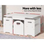 Keezi 3PCS Kids Table and Chairs Set Storage Toys Play Activity Desk - Image 5