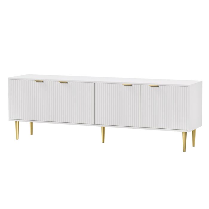 Artiss TV Cabinet Entertainment Unit Stand Storage 180CM White - Image 3