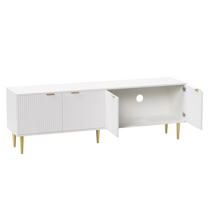 Artiss TV Cabinet Entertainment Unit Stand Storage 180CM White - Image 5