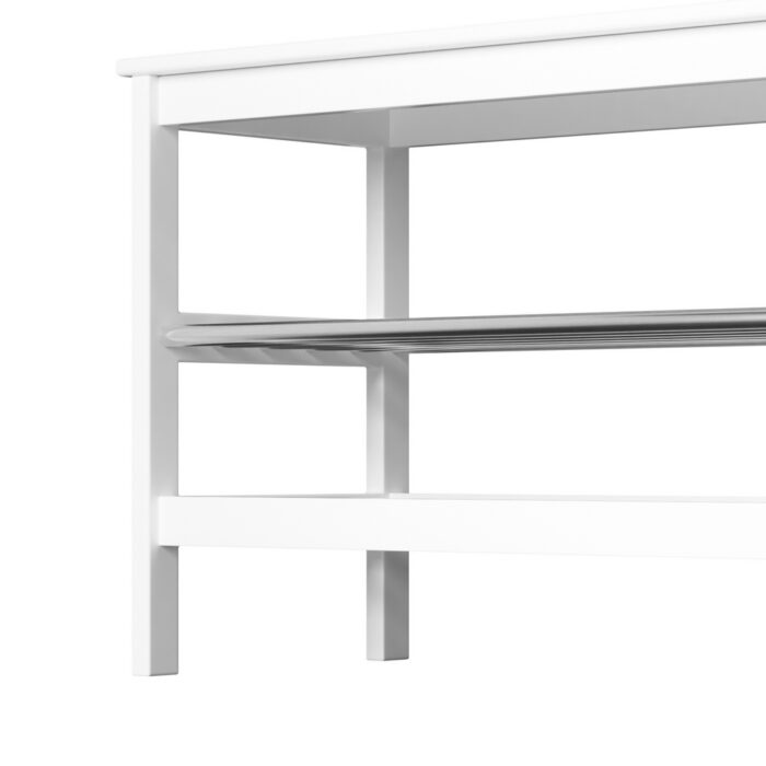 Artiss Shoe Rack Cabinet Bamboo Bench 10 Paris White - Image 3