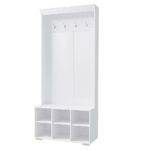 Artiss Shoe Rack Cabinet Hall Tree Coat Rack 180CM White - Image 3