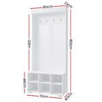 Artiss Shoe Rack Cabinet Hall Tree Coat Rack 180CM White - Image 4