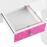 Keezi Kids Dressing Table Vanity Makeup Chair Set Wooden 3 Mirror Drawer Pink - Image 5