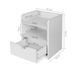Artiss Bedside Table 1 Drawer with Shelf - FARA White - Image 2