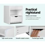 Artiss Bedside Table 1 Drawer with Shelf - FARA White - Image 5