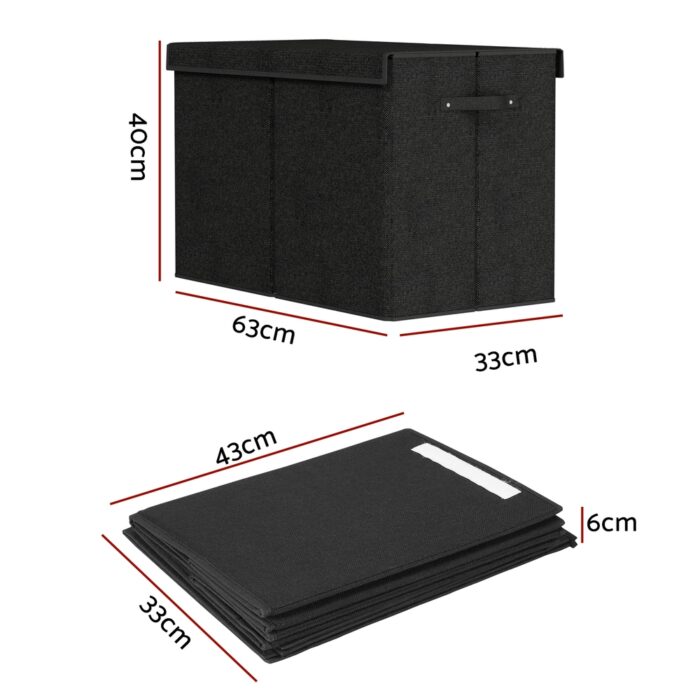 Keezi Large Toy Box Chest Storage with Flip-Top Lid Foldable Organizer Bins - Image 2