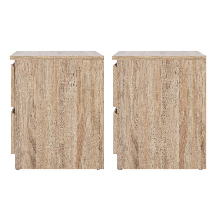 Artiss 2x Bedside Table 2 Drawers - PEPE Oak - Image 3