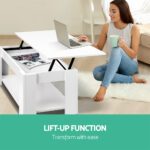Artiss Coffee Table Lift-top Coffee Table White - Image 4