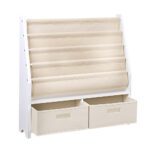Keezi 4 Tiers Kids Bookshelf Magazine Rack Children Bookcase Organiser Drawer - Image 5