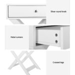 Artiss Bedside Table Drawers Side Table Storage Cabinet Nightstand White QARA - Image 6