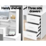 Artiss Dressing Table Stool Set 4 Drawers White - Image 6