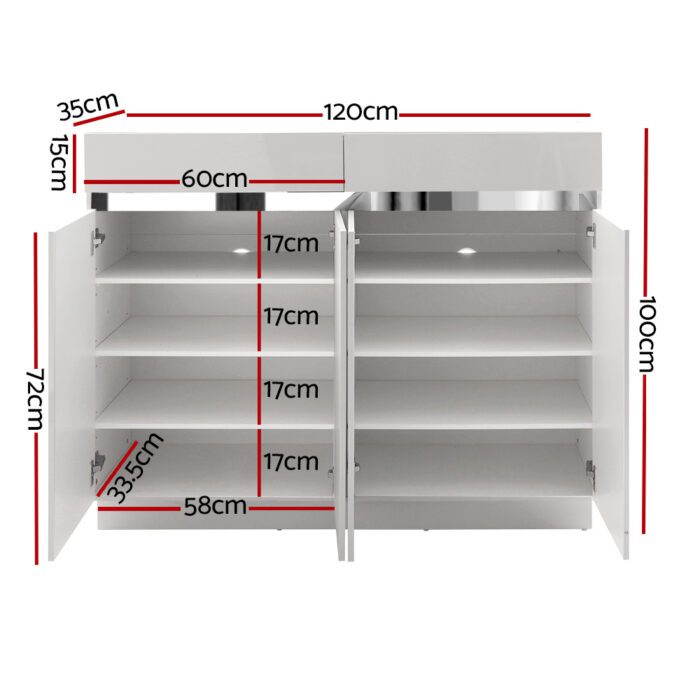 Artiss Shoe Rack Cabinet Storage Cupboard 24 Pairs - Lydia - Image 4