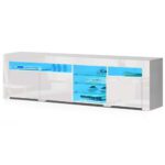 Artiss Entertainment Unit TV Cabinet LED 180cm White Bobi - Image 3