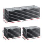 Green Fingers 2-in-1 Raised Garden Bed Kit, 240cm/120cm| 77cm Extra Deep Ergonomic Planter Box | Protect Your Back | Galvanised Steel Vegetable Flower Pot for Outdoor Garden | Includes Gloves & Pegs - Image 2