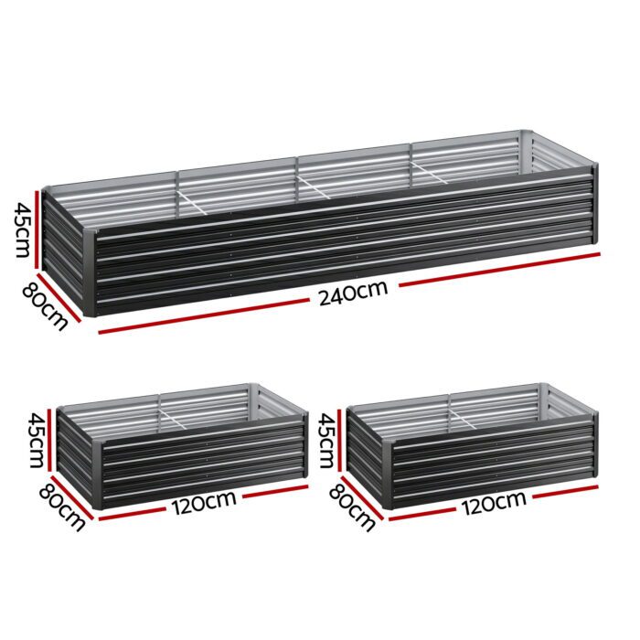 Green Fingers 2-in-1 Raised Garden Bed Kit 45cm Professional Depth Ergonomic 240cm Large Metal Planter Box | Easier Access Veggie Patch | Rust-Proof Galvanised Steel with Safe Rounded Corners & Gloves - Image 2
