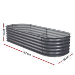 Green Fingers Garden Bed 160X80X42cm Oval Planter Box Raised Container Galvanised - Image 2