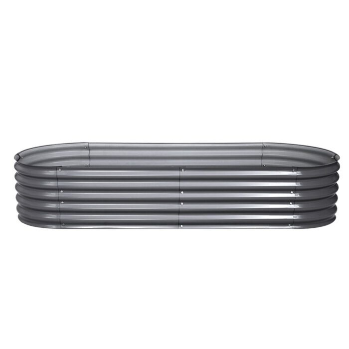 Green Fingers Garden Bed 160X80X42cm Oval Planter Box Raised Container Galvanised - Image 3