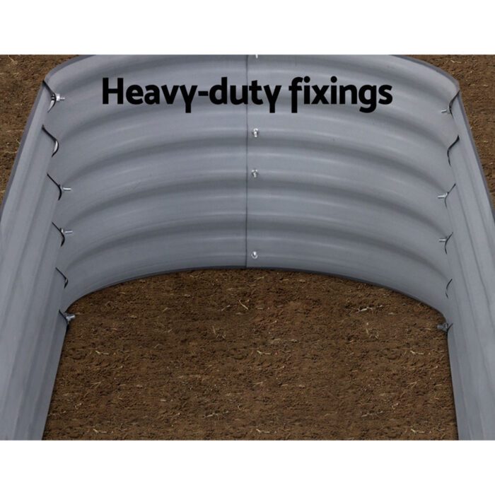 Green Fingers Garden Bed 160X80X42cm Oval Planter Box Raised Container Galvanised - Image 5