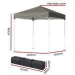 Instahut Gazebo 2x2m Outdoor Patio Garden Marquee Shade Grey - Image 2