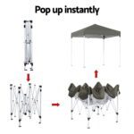 Instahut Gazebo 2x2m Outdoor Patio Garden Marquee Shade Grey - Image 5