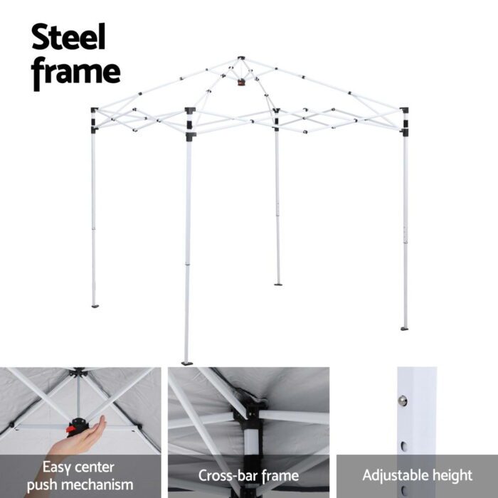 Instahut Gazebo 2x2m Outdoor Patio Garden Marquee Shade Grey - Image 6