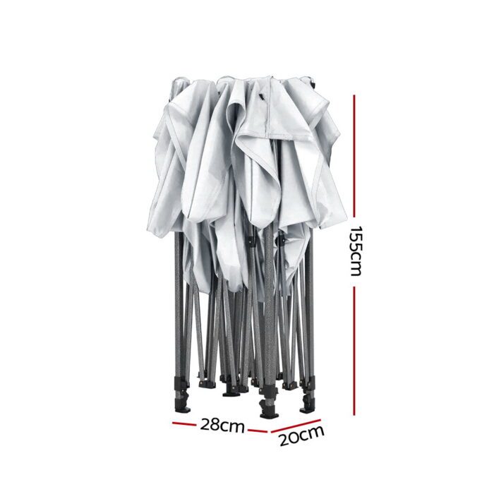 Instahut Gazebo Pop Up 3x4.5m w/Base Podx4 Marquee Folding Outdoor Wedding Camping Tent Shade Canopy White - Image 3