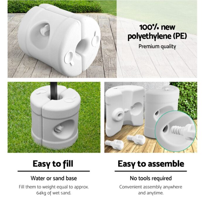 Instahut Gazebo Pop Up 3x4.5m w/Base Podx4 Marquee Folding Outdoor Wedding Camping Tent Shade Canopy White - Image 6