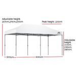 Instahut Gazebo Pop Up Marquee 3x6 Folding Tent Wedding 500D Oxford Fabric White - Image 2