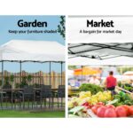 Instahut Gazebo Pop Up Marquee 3x6 Folding Tent Wedding 500D Oxford Fabric White - Image 4