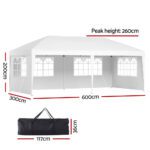 Instahut Gazebo Pop Up Marquee 3x6m Wedding Party Outdoor Camping Tent Canopy Side Wall White - Image 2