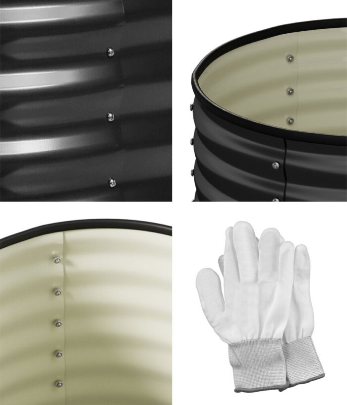 Livsip Garden Bed 90x45cm Galvanised Steel Round - Image 7